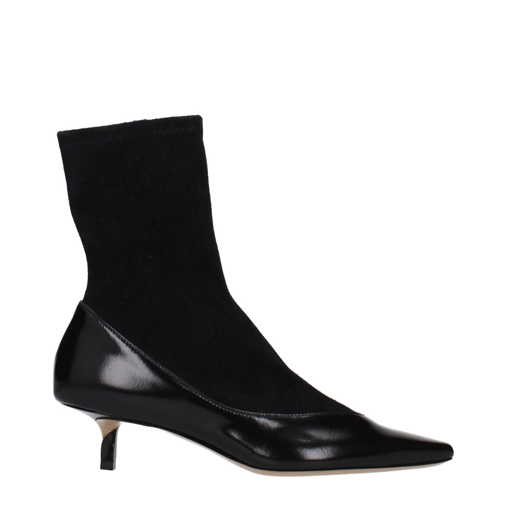 Jacquemus Black Leather Ankle Boots