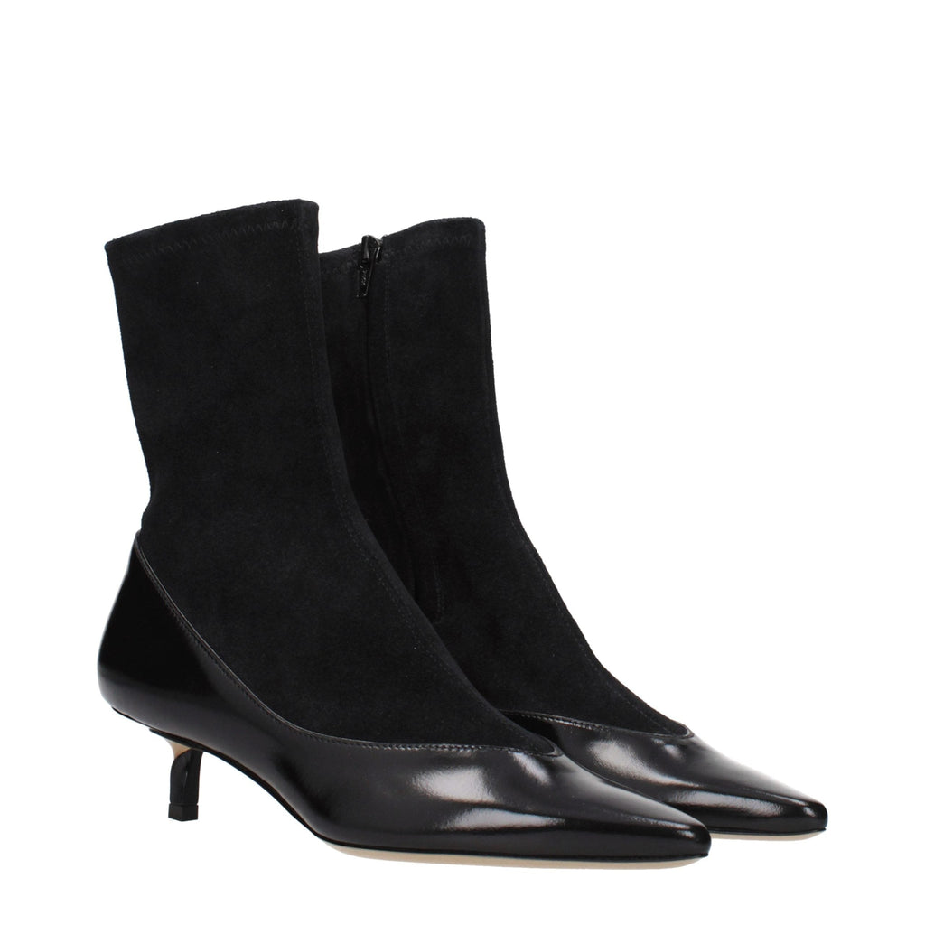 Jacquemus Black Leather Ankle Boots