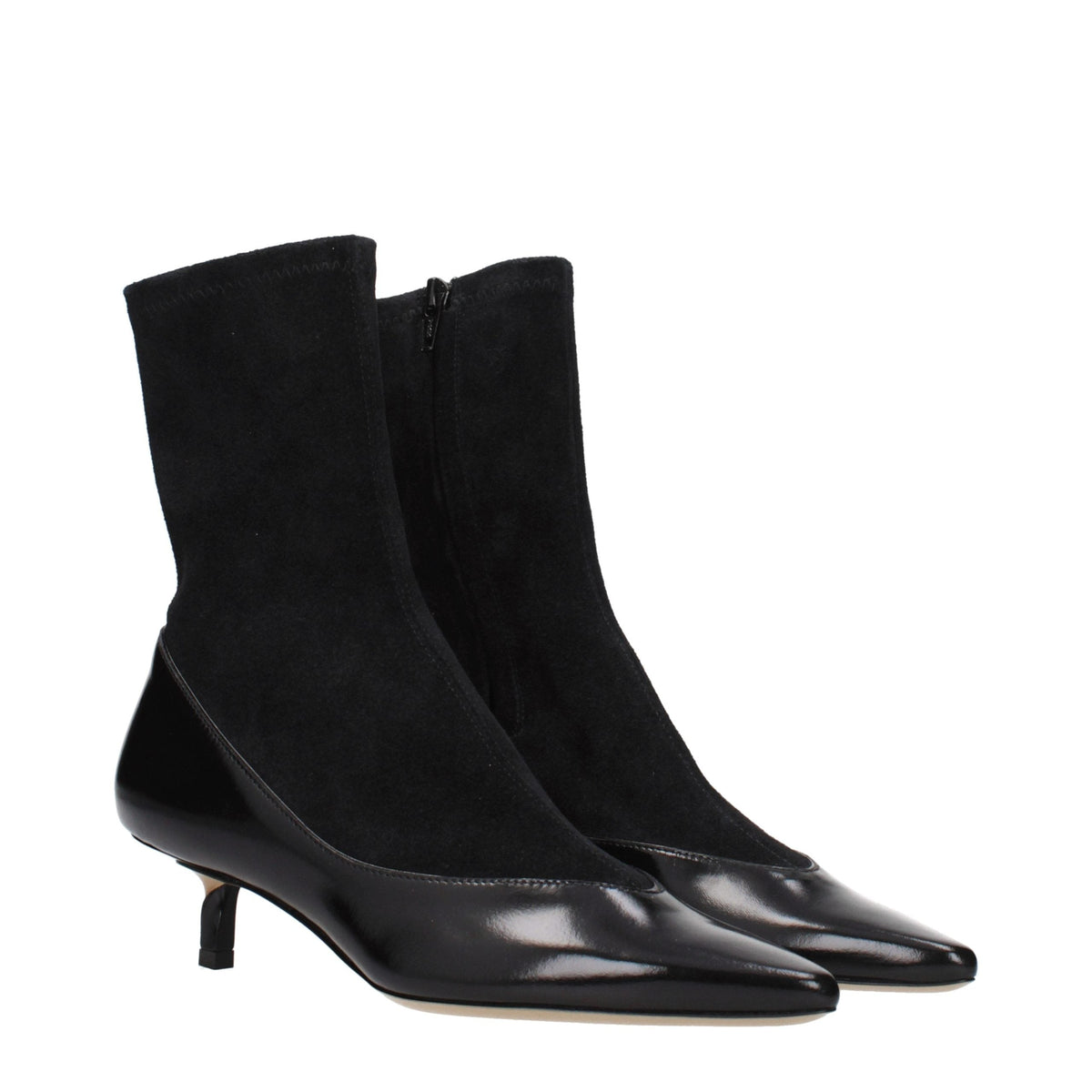 Jacquemus Black Leather Ankle Boots