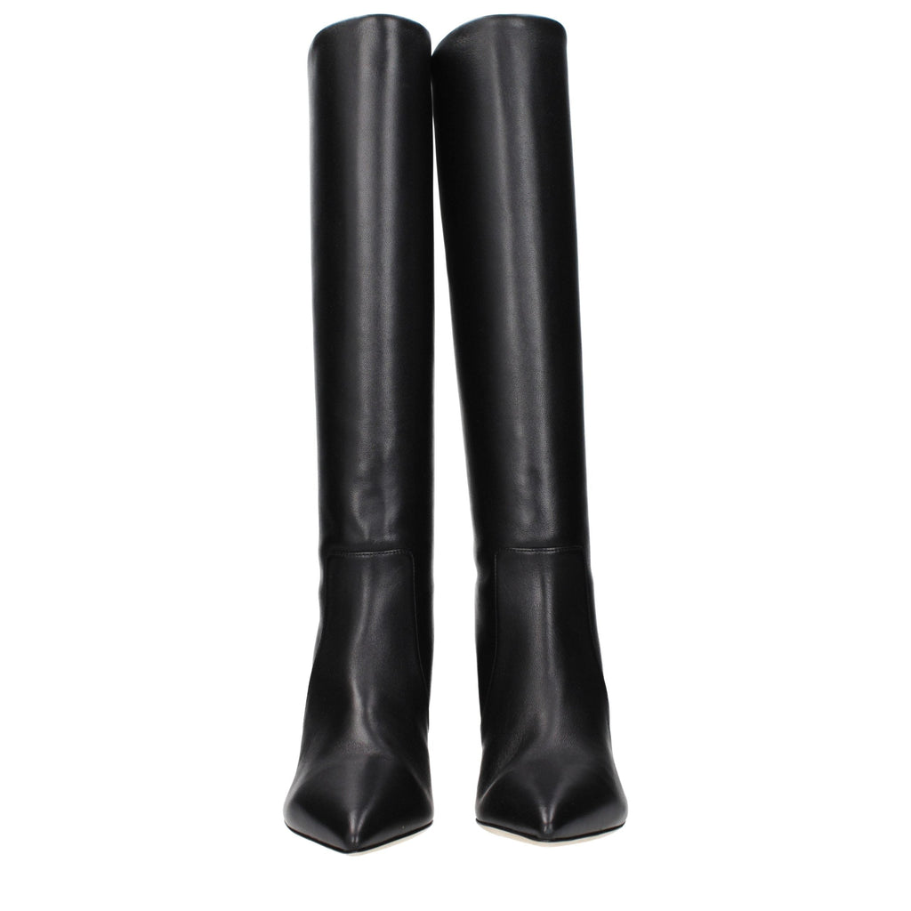 Paris Texas Black Leather Ankle Boots