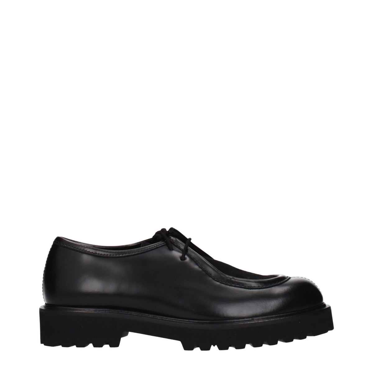 Max Mara Black Leather Oxfords And Derbies