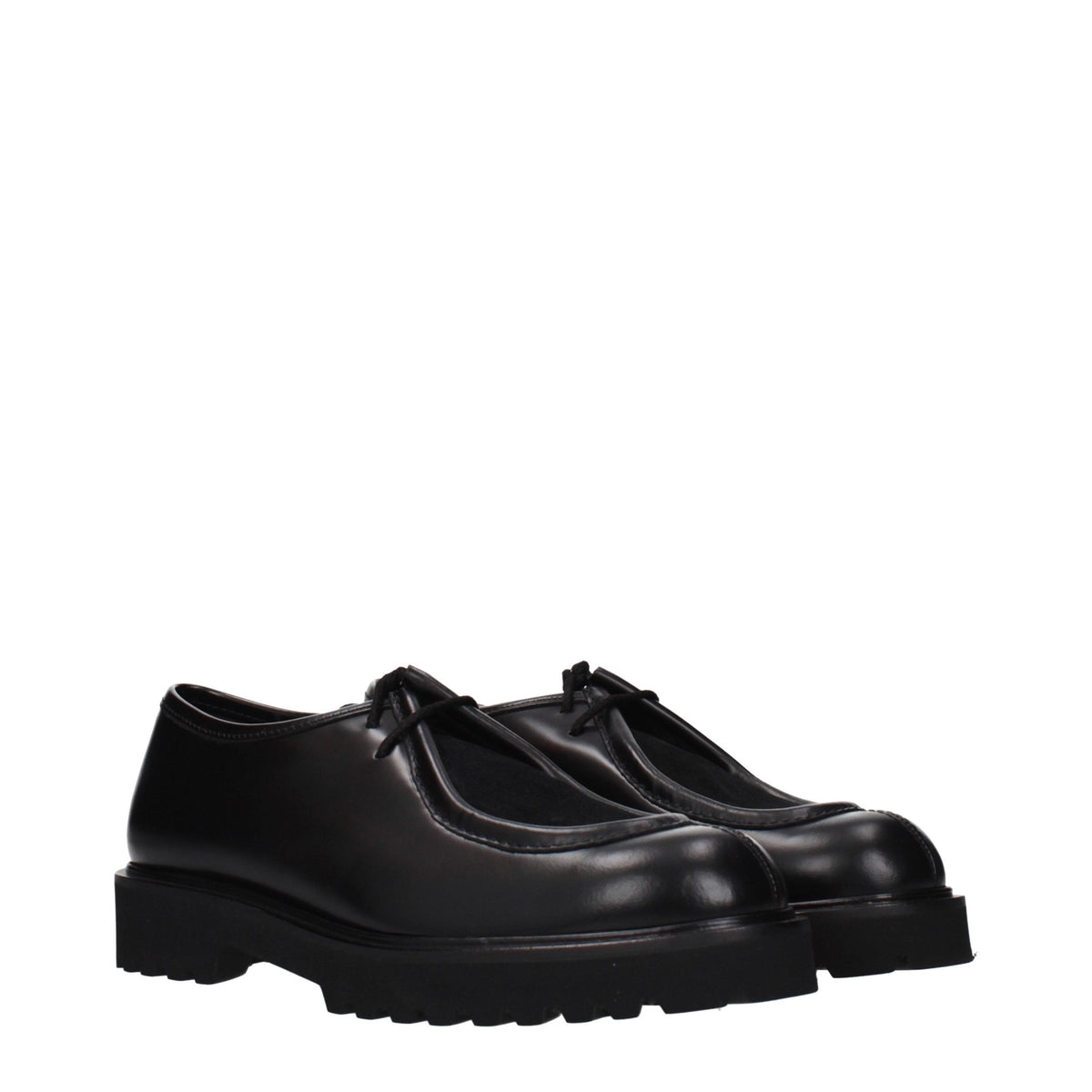 Max Mara Black Leather Oxfords And Derbies