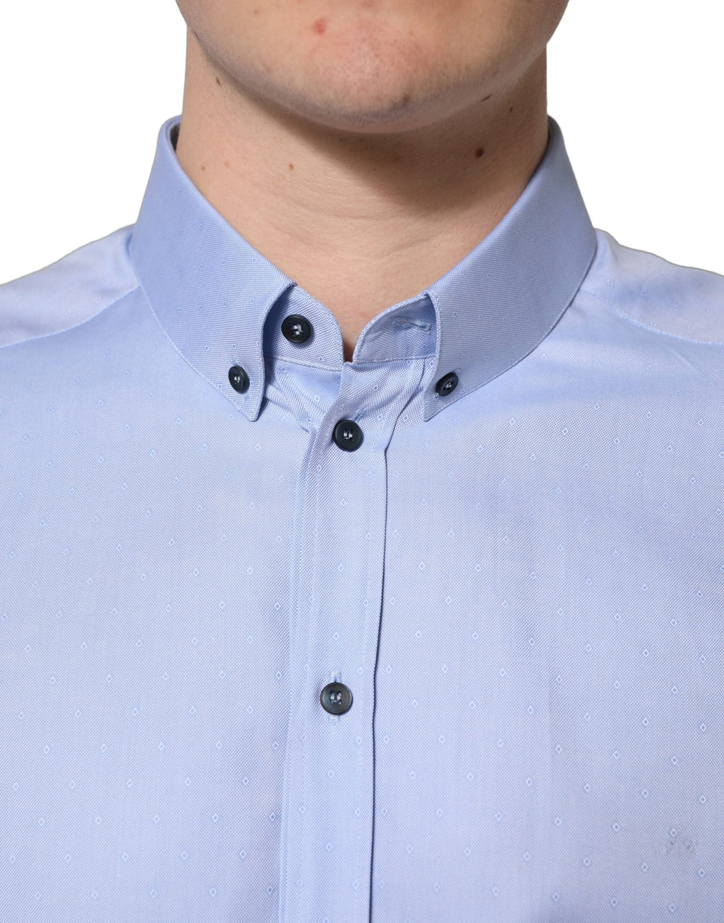 Dolce & Gabbana Light Blue Cotton Dress Formal Men Shirt