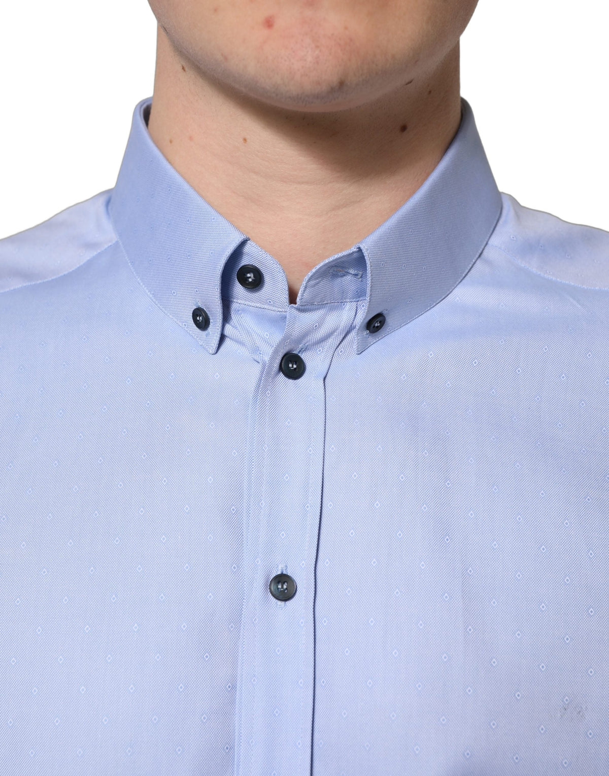 Dolce & Gabbana Light Blue Cotton Dress Formal Men Shirt