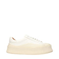 Jil Sander White Leather Platform Sneakers