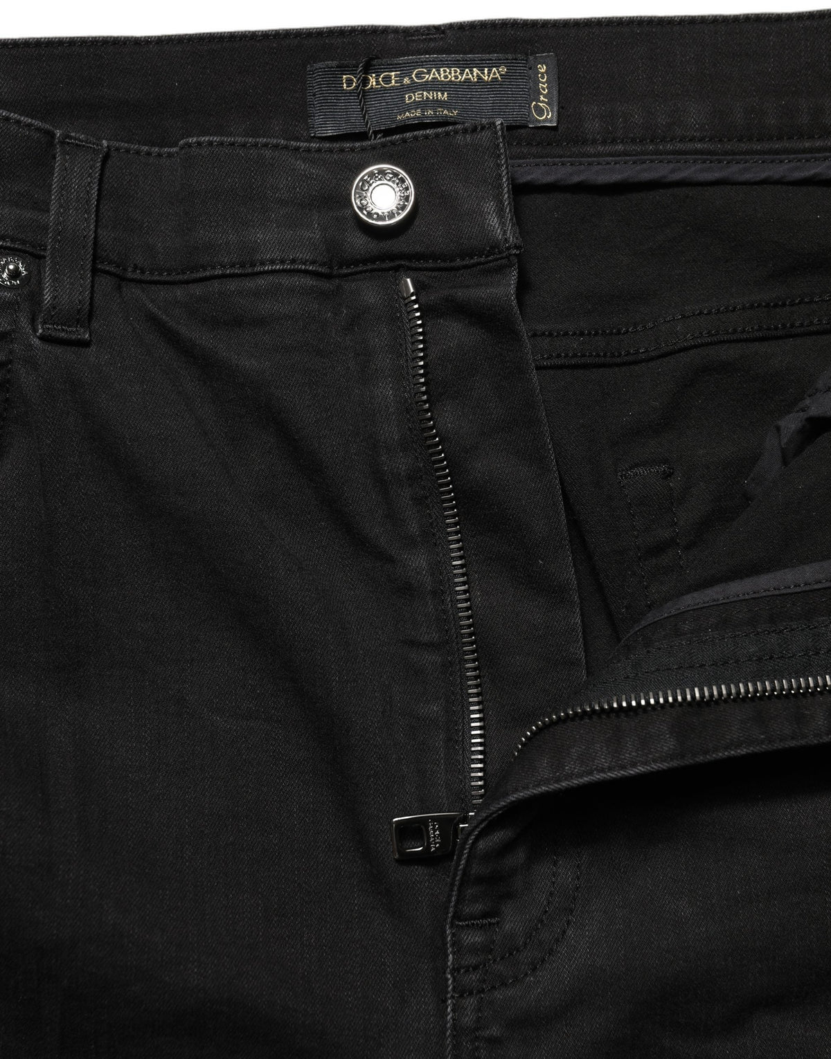 Dolce & Gabbana Black Skinny Cotton High Waist Denim Jeans