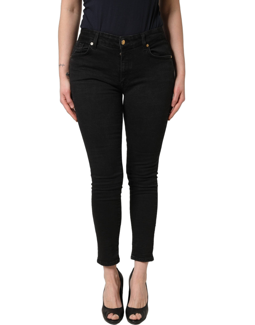 Dolce & Gabbana Black Skinny Cotton Low Waist Denim Jeans