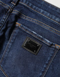 Dolce & Gabbana Blue Distressed Skinny Cotton Denim Jeans