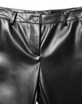 Dolce & Gabbana Black PU Leather High Waisted Trouser Pants