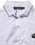 Dolce & Gabbana White Crown Cotton Short Sleeves Polo Top