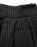 PINKO Cotton Striped Flared Silhouette Aline Midi Black