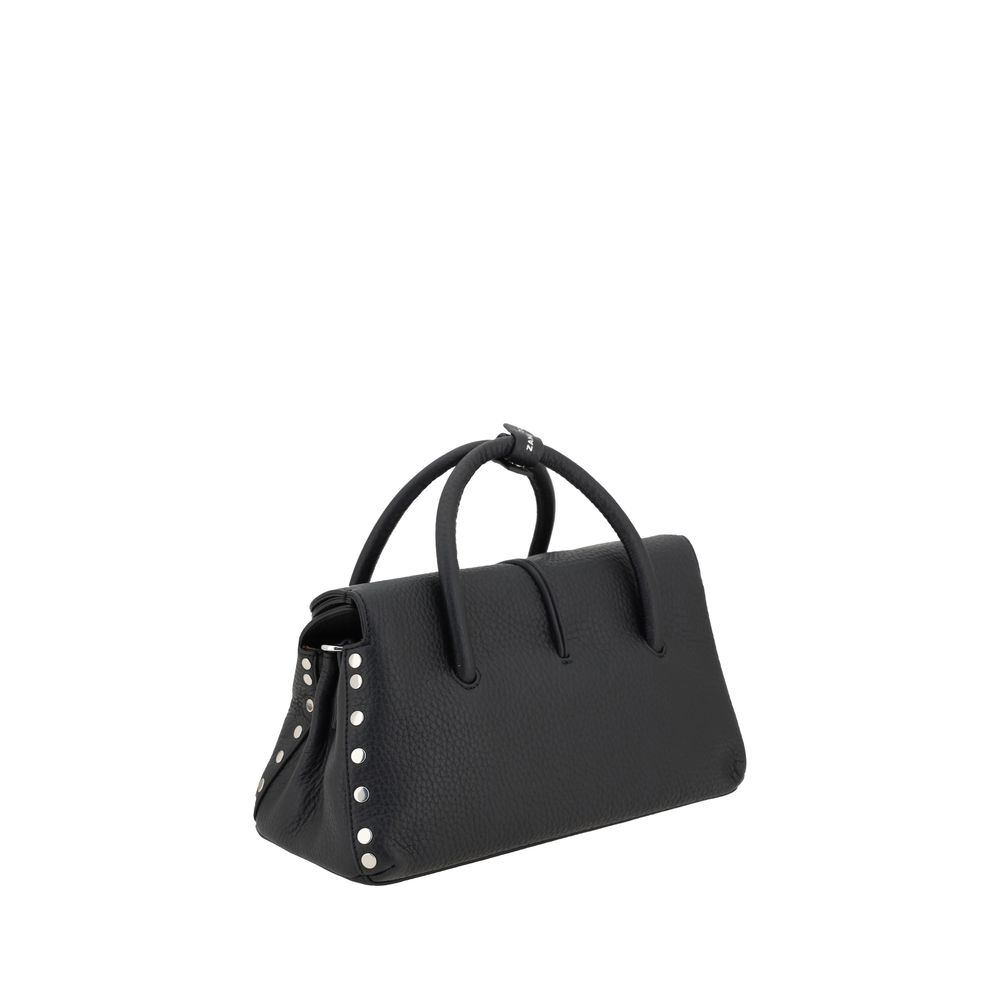 Zanellato Black Calf Leather Bos Taurus Shoulder Bag