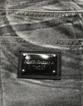 Dolce & Gabbana Grey Washed Mid Waist Straight Denim Jeans