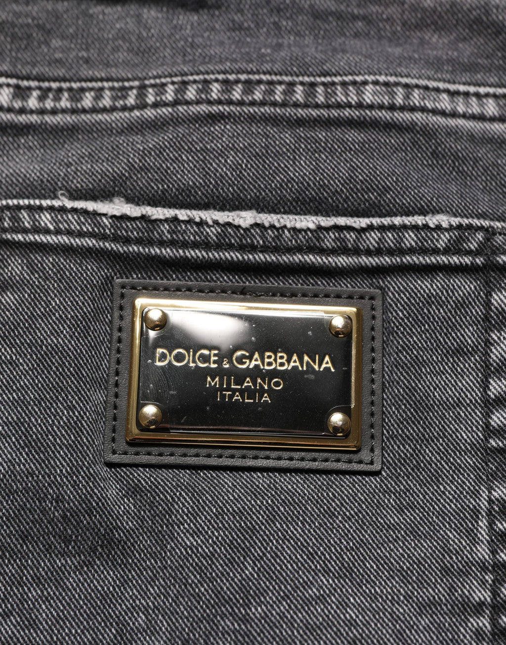 Dolce & Gabbana Dark Grey Distressed Mid Waist Denim Jeans