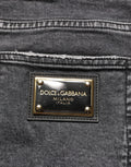 Dolce & Gabbana Dark Grey Distressed Mid Waist Denim Jeans