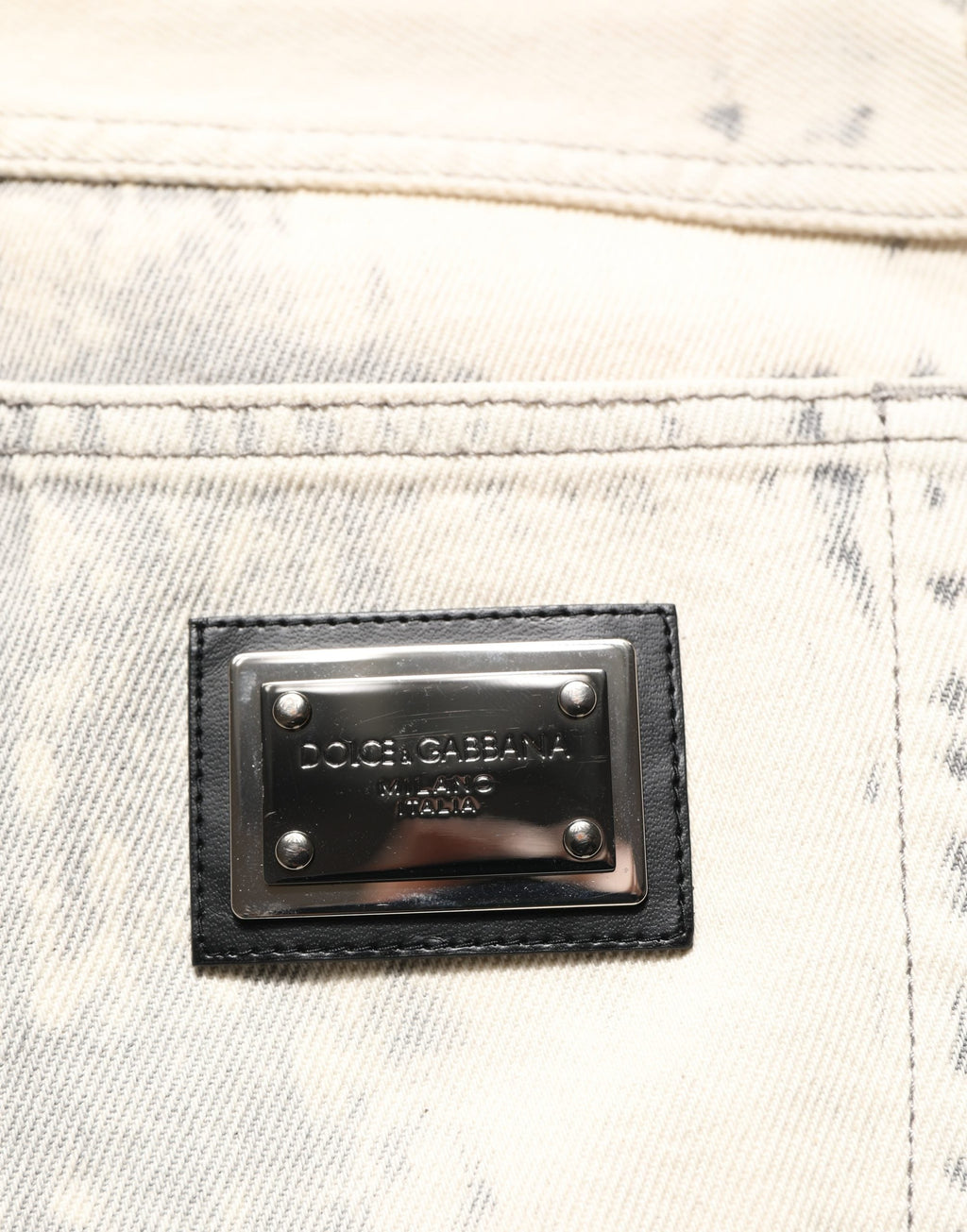 Dolce & Gabbana Beige Tie Dye Cotton Straight Men Denim Jeans