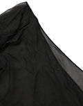 Dolce & Gabbana Black Wrap Sheer Chiffon One Shoulder Top