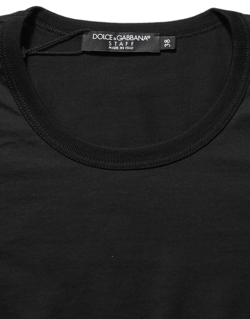 Dolce & Gabbana Black Cotton Round Neck Short Sleeve T-shirt