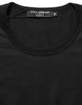 Dolce & Gabbana Black Cotton Round Neck Short Sleeve T-shirt