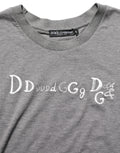 Dolce & Gabbana Gray Logo Embroidery Short Sleeve T-shirt
