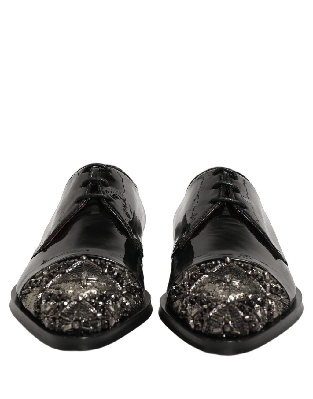 Dolce & Gabbana Black Embellished Men Derby Dress Formal Shoes