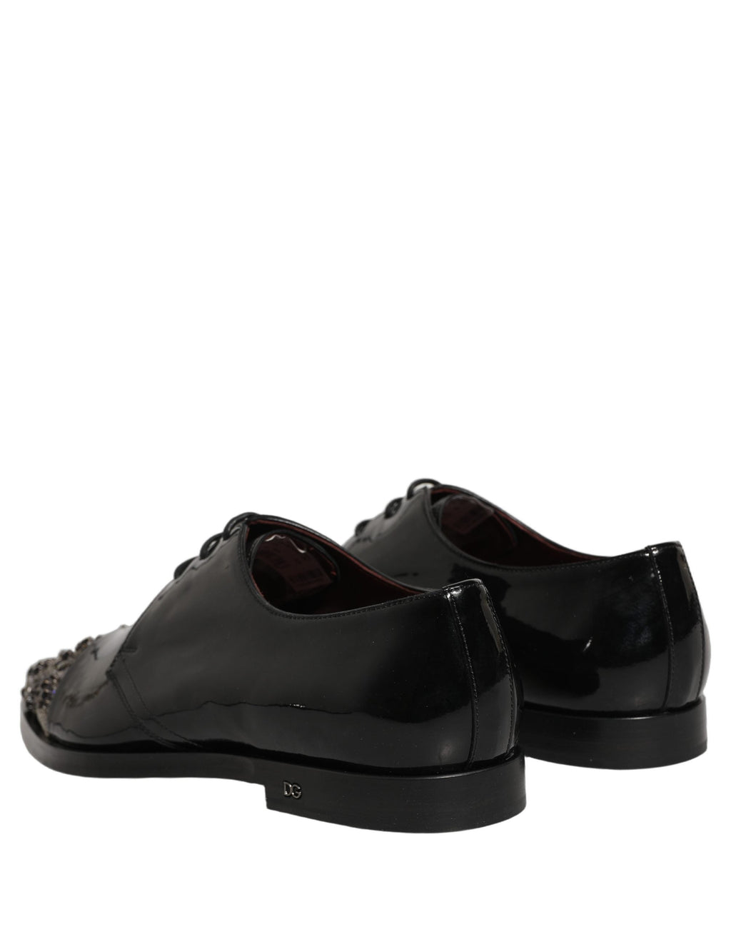 Dolce & Gabbana Black Embellished Men Derby Dress Formal Shoes