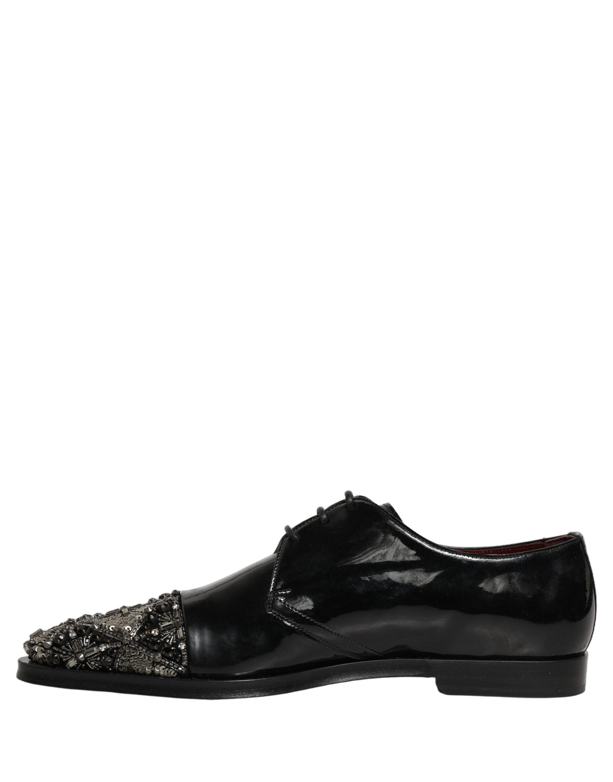 Dolce & Gabbana Black Embellished Men Derby Dress Formal Shoes