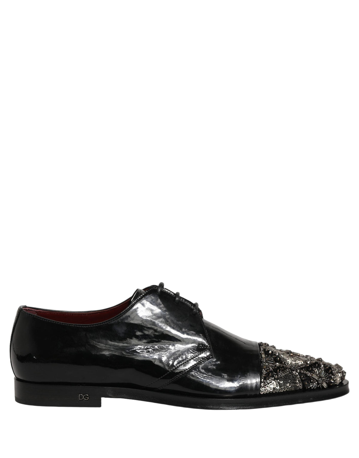Dolce & Gabbana Black Embellished Men Derby Dress Formal Shoes
