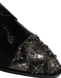 Dolce & Gabbana Black Embellished Derby Dress Formal Shoes