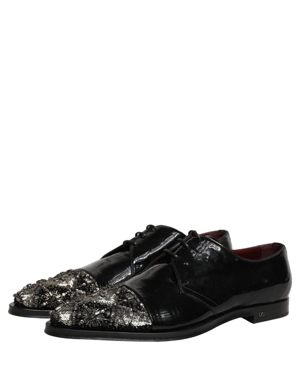 Dolce & Gabbana Black Embellished Derby Dress Formal Shoes