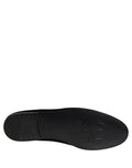 Dolce & Gabbana Black Satin Logo Slip On Flats Loafers Shoes