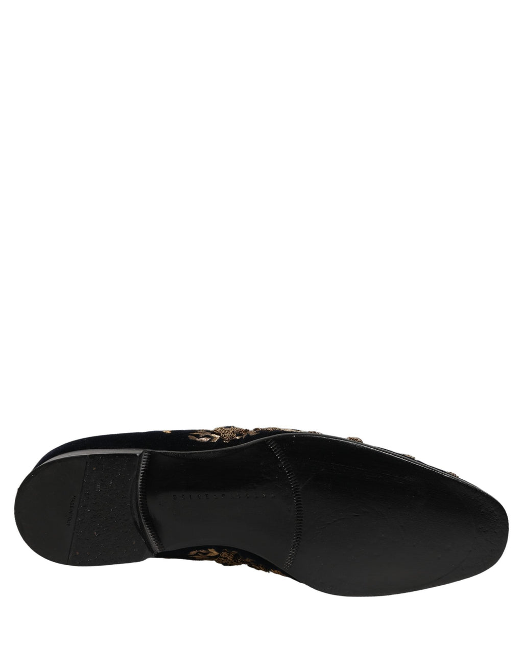 Dolce & Gabbana Black Velvet Embellished Dress Loafers Shoes