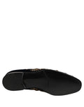 Dolce & Gabbana Black Velvet Embellished Dress Loafers Shoes