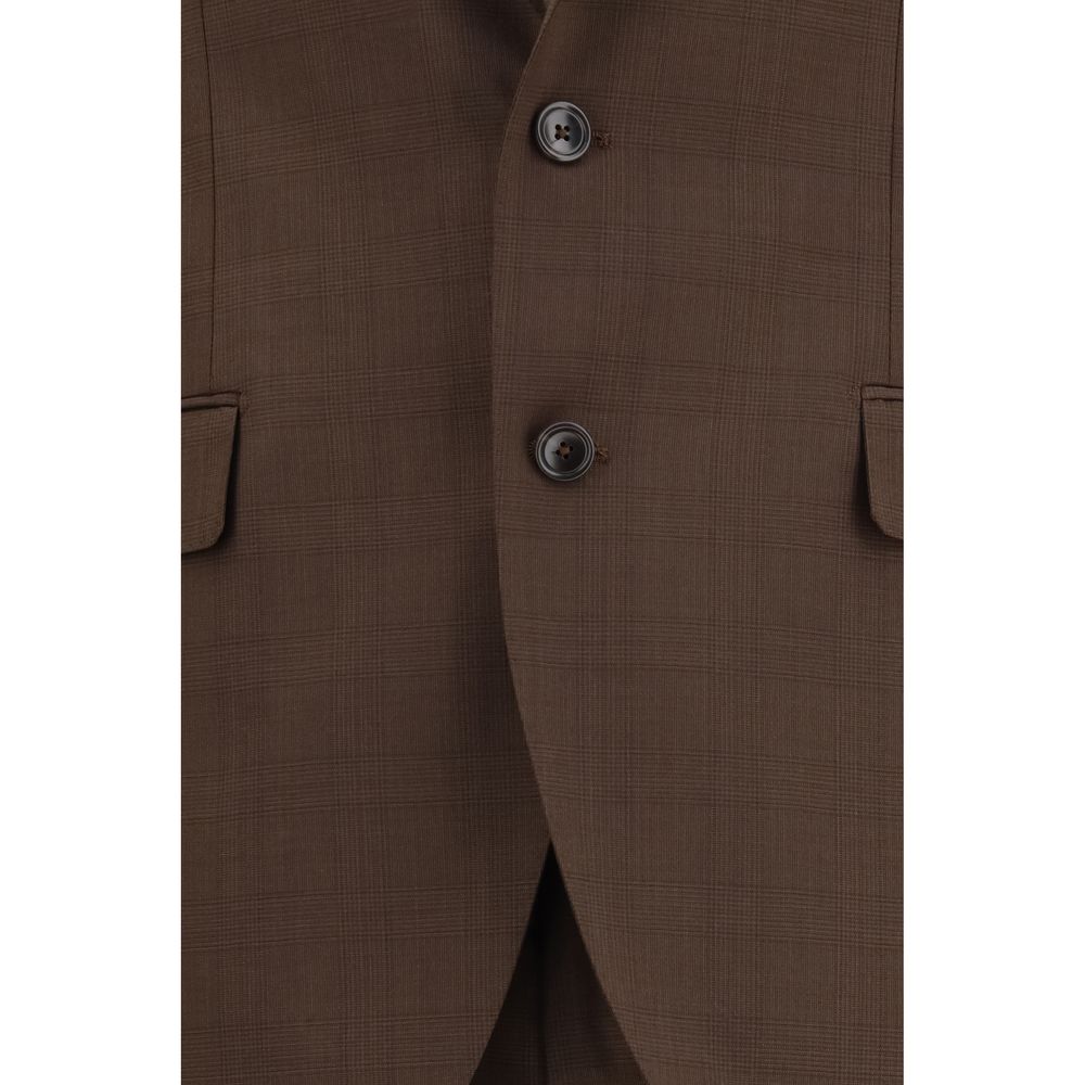 Tagliatore Brown Wool Oves Aries Two-Piece Suit