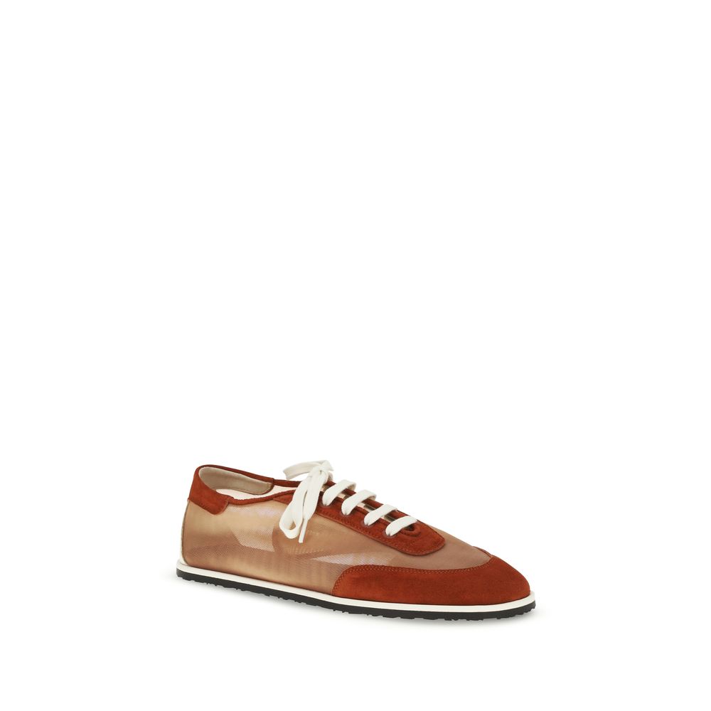 Dear Frances Red Polyester Low Top Sneakers