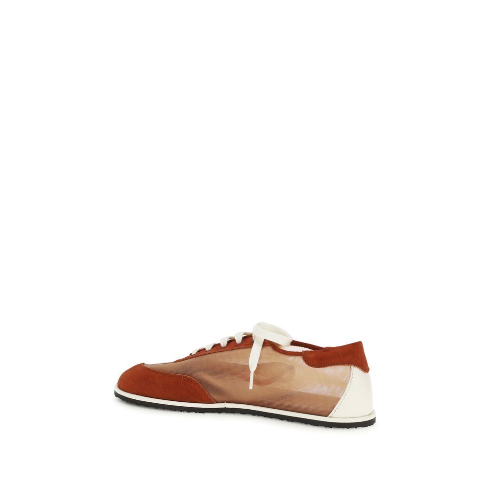 Dear Frances Red Polyester Low Top Sneakers