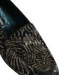 Dolce & Gabbana Black Silver Embellished Dress Loafers Shoes