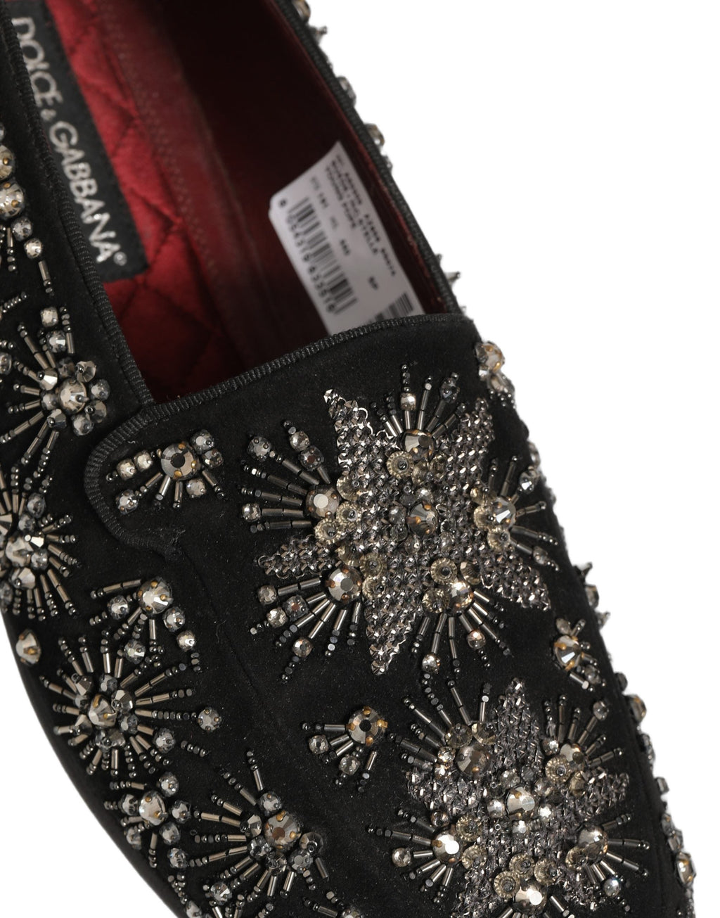 Dolce & Gabbana Black Crystal Embellished Dress Loafers Shoes