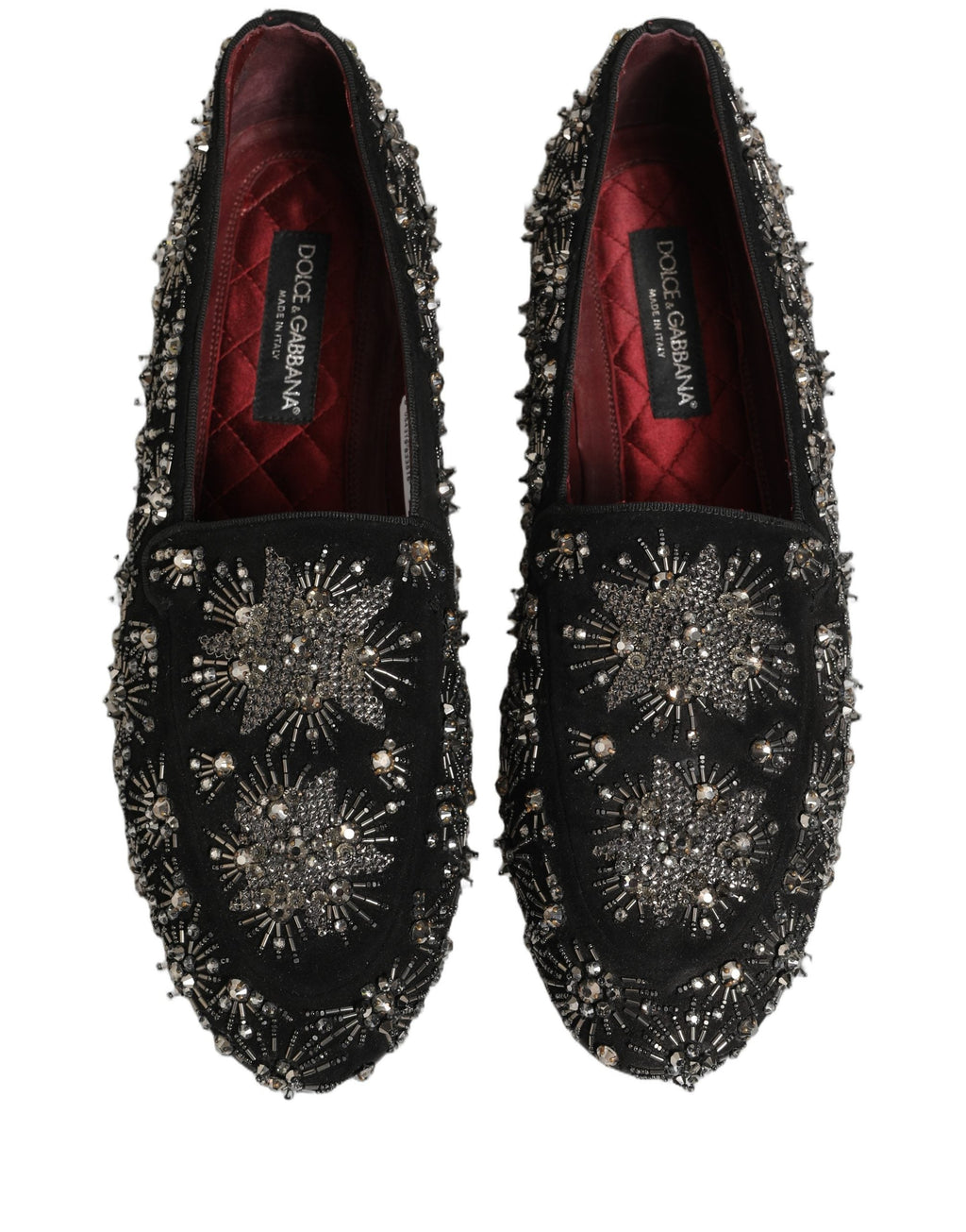 Dolce & Gabbana Black Crystal Embellished Dress Loafers Shoes