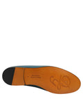 Dolce & Gabbana Blue Leather Logo Slip On Men Loafers Shoes