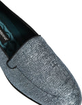 Dolce & Gabbana Blue Glitter Lurex DG Logo Dress Loafers Shoes