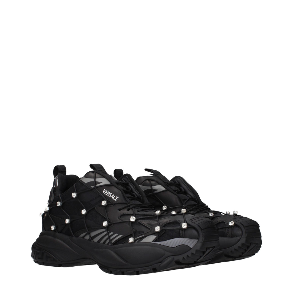 Versace Black Fabric Sneakers