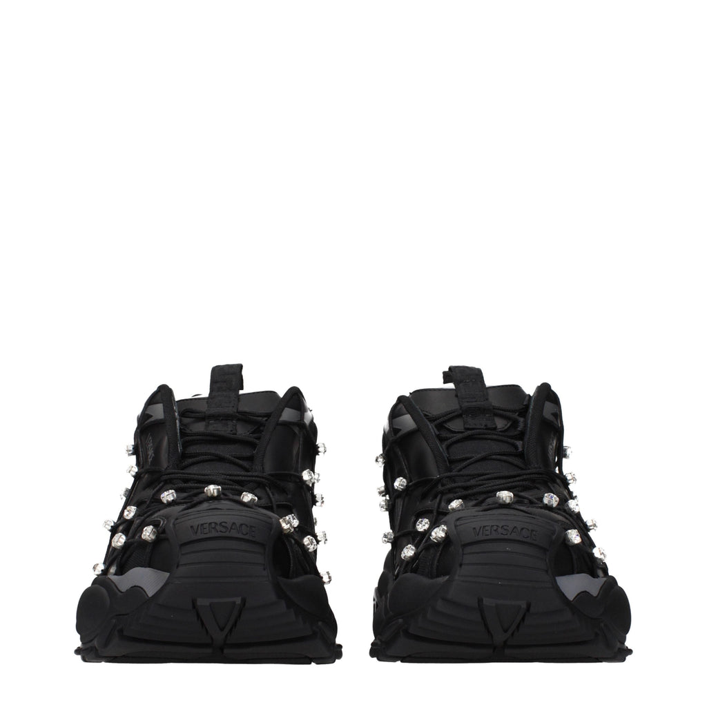 Versace Black Fabric Sneakers