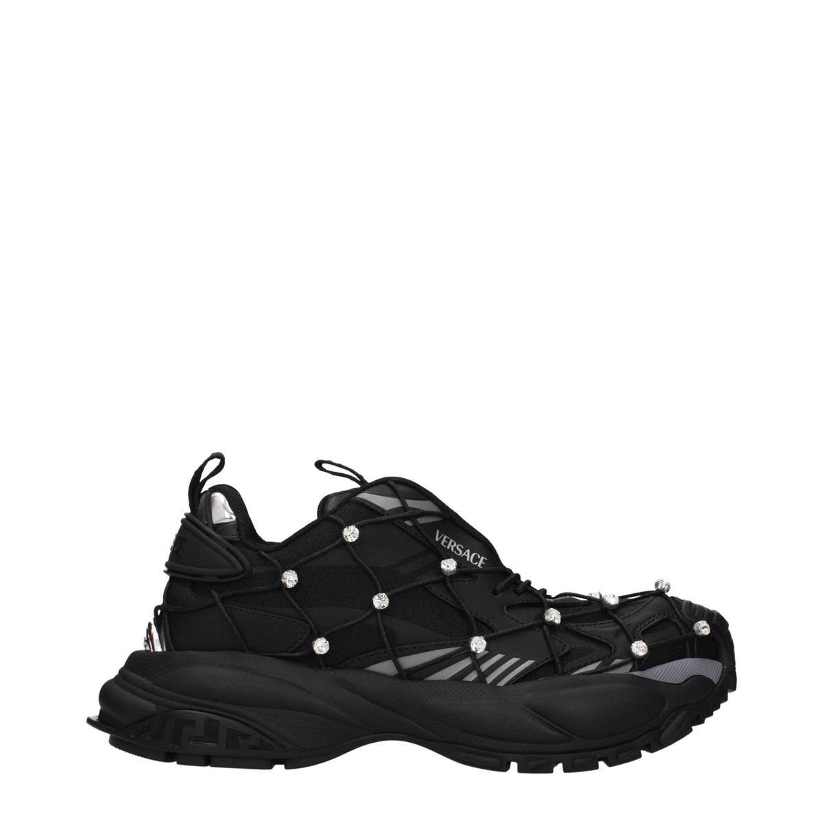 Versace Black Fabric Chunky Sneakers