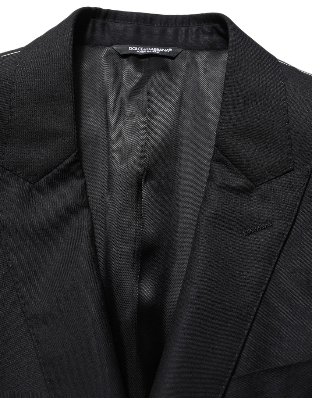 Dolce & Gabbana Dark Blue Wool Single Breasted Men Blazer Jacket