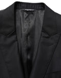 Dolce & Gabbana Dark Blue Wool Single Breasted Men Blazer Jacket