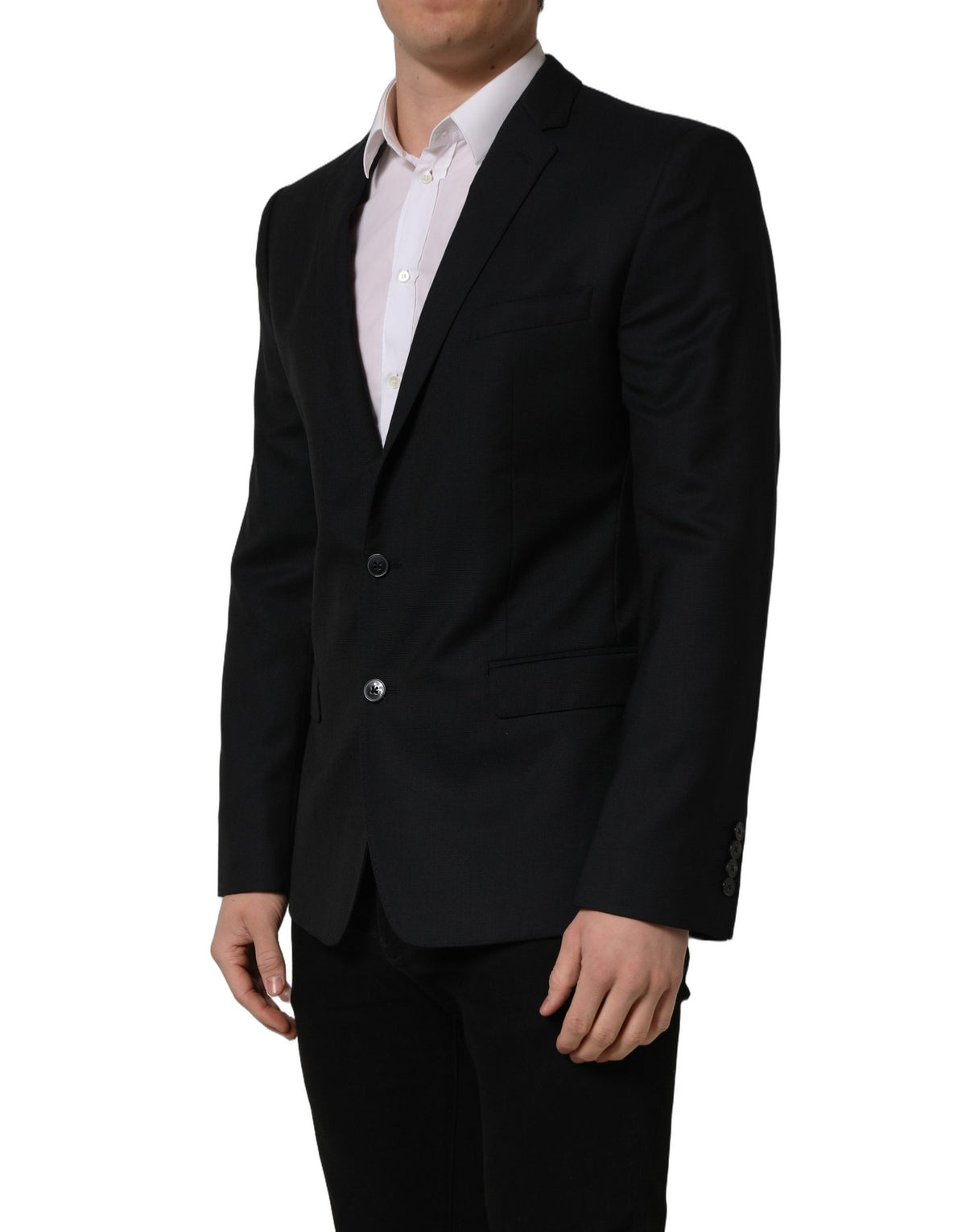 Dolce & Gabbana Dark Blue Wool Single Breasted Blazer Jacket