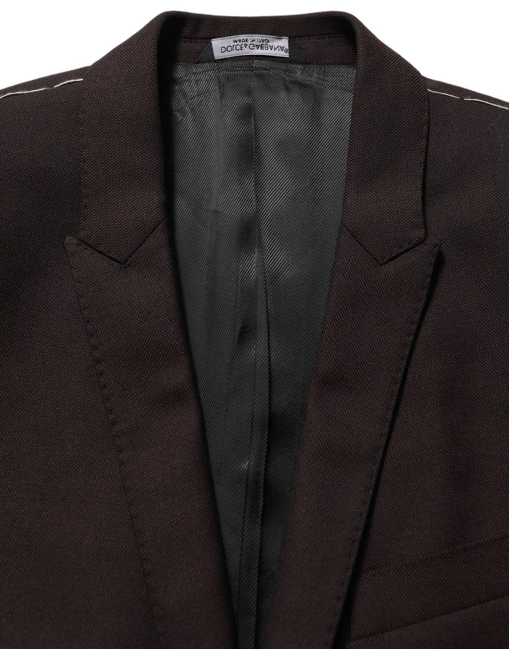 Dolce & Gabbana Brown Wool GOLD Single Breasted Men Jacket