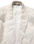 Dolce & Gabbana Off White Floral Single Breasted Men Jacket