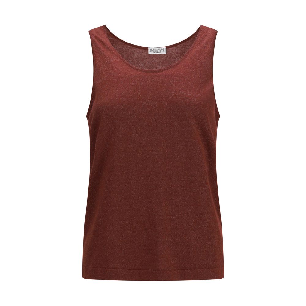 Brunello Cucinelli Red Cashmere Tank Tops